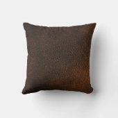 ブラウンの革質 クッション (裏面)