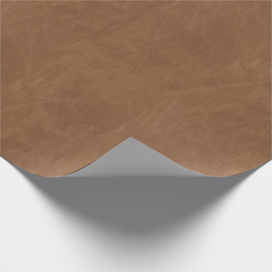 ブラウンの革質Decoupage ラッピングペーパー (角)