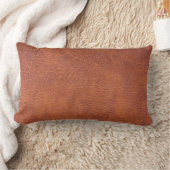 ブラウンの革 ランバークッション (ブランケット)