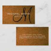 ブラウンの革 名刺 (正面/裏面)