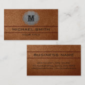 ブラウンの革 名刺 (正面/裏面)