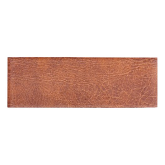 ブラウンの革 名札 (正面)