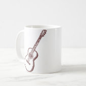 ブラウンの音響のクラシカルなギター コーヒーマグカップ (正面左)
