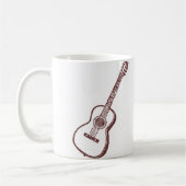 ブラウンの音響のクラシカルなギター コーヒーマグカップ (左)