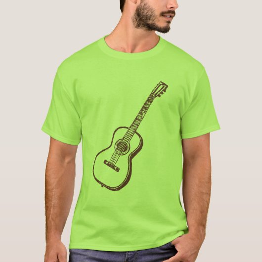 ブラウンの音響のクラシカルなギター Tシャツ (正面)