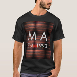 ブラウンの風情あるレンガストーンに名前・文字・年月日を追加 Tシャツ
