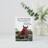 ブラウンの馬の写真ポートレート 名刺 (スタンド正面)