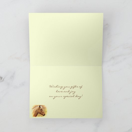 ブラウンの馬の動物の父の日カード カード (内部)