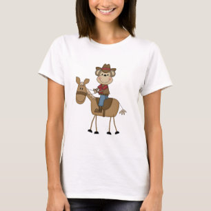 ブラウンの馬のTシャツおよびギフトを持つカウボーイ Tシャツ