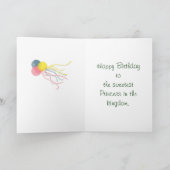 ブラウンの髪のプリンセスのバースデー・カード カード (内部)