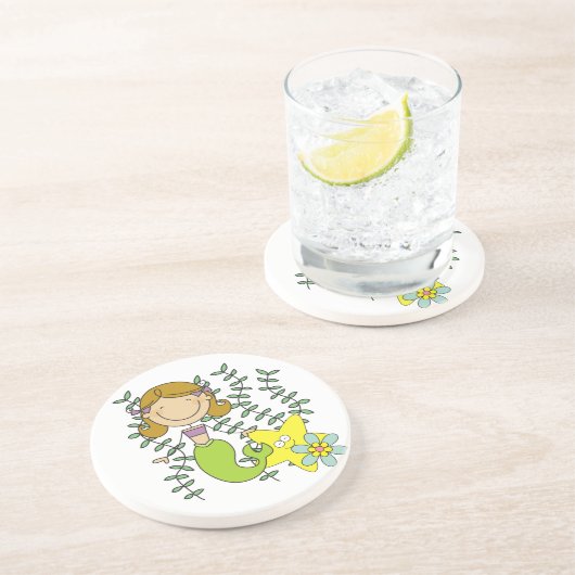 ブラウンの髪の人魚 コースター (側面)