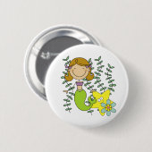 ブラウンの髪の人魚 缶バッジ (正面&裏面)