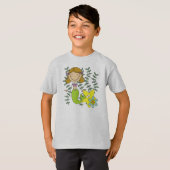 ブラウンの髪の人魚 Tシャツ (正面フル)