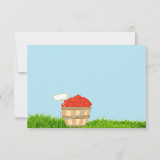 ブラウンの髪の男の子のAppleの盗品の誕生会 招待状 (裏面)