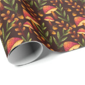 ブラウンの魔法のキノコの森 ラッピングペーパー (ロールコーナー)