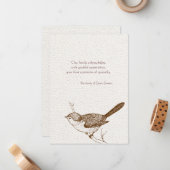 ブラウンの鳥の死別はノート感謝していしています ノートカード (正面/裏面インサイチュ)
