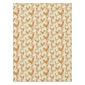 ブラウンの鶏のデザインパターン テーブルクロス (正面)