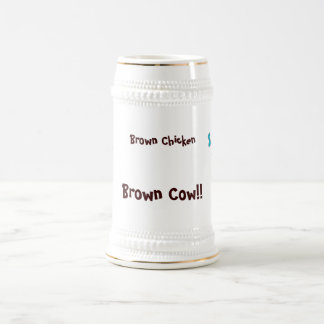 ブラウンの鶏のブラウン牛 ビールジョッキ