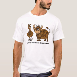 ブラウンの鶏のブラウン牛- Tシャツ