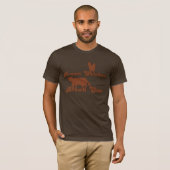 ブラウンの鶏のブラウン牛Tシャツ Tシャツ (正面フル)