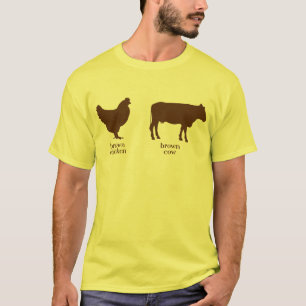ブラウンの鶏のブラウン牛Tシャツ Tシャツ