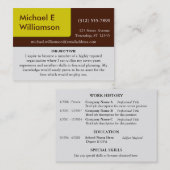 ブラウンの黄色い角の概要の名刺 名刺 (正面/裏面)