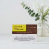 ブラウンの黄色い角の概要の名刺 名刺 (スタンド正面)