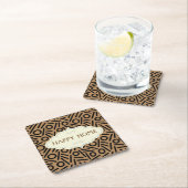 ブラウンの黒く継ぎ目が無いモノグラムパターンコースター スクエアペーパーコースター (インサイチュ)