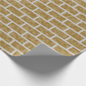 ブラウンの8ビットグラフィックのスタイルの煉瓦パターン ラッピングペーパー (角)