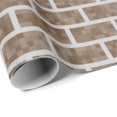 ブラウンの8ビット刺激を受けたなレンガ壁パターン ラッピングペーパー (ロールコーナー)