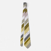 ブラウンの、ベージュおよび灰色の素朴なストライプ ネクタイ (裏面)