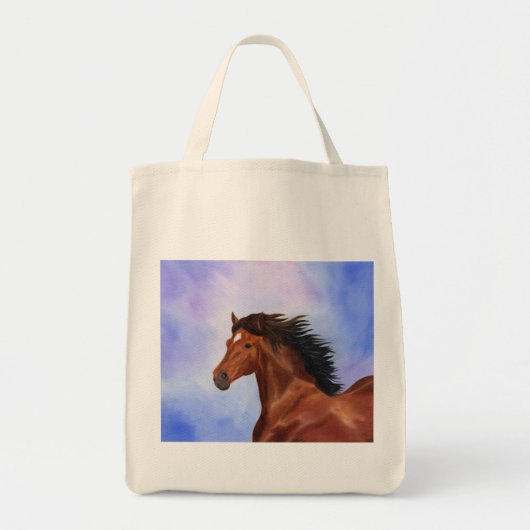 ブラウンのAndalusian馬のバッグ トートバッグ (正面)