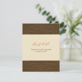 ブラウンのflorish秋のカスタムな応答カード 出欠カード (スタンド正面)