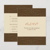 ブラウンのflorish秋のカスタムな応答カード 出欠カード (正面/裏面)