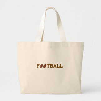 ブラウンのFOOTBALLワードトートバッグ ラージトートバッグ