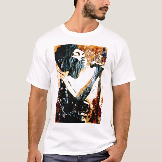 ブラウンのTシャツの青 Tシャツ (正面)