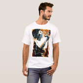 ブラウンのTシャツの青 Tシャツ (正面フル)
