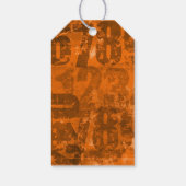 ブラウンはっきりしたオレンジ色のテクスチャ誕生日の大きい数字 ギフトタグ (裏面)
