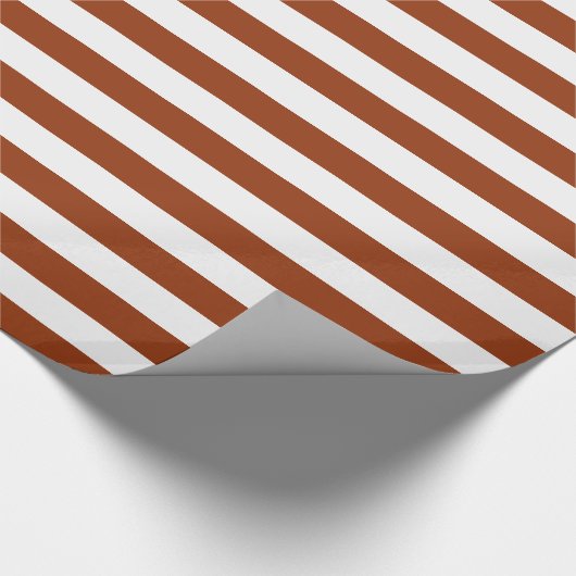 ブラウンはカスタムな色で縞で飾ります ラッピングペーパー (角)