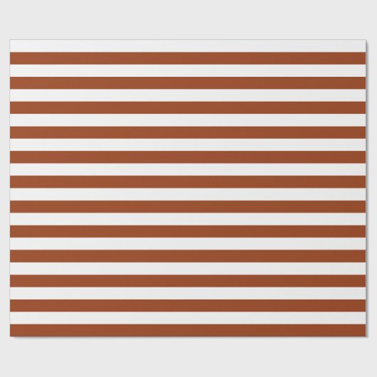 ブラウンはカスタムな色で縞で飾ります ラッピングペーパー (フラット)