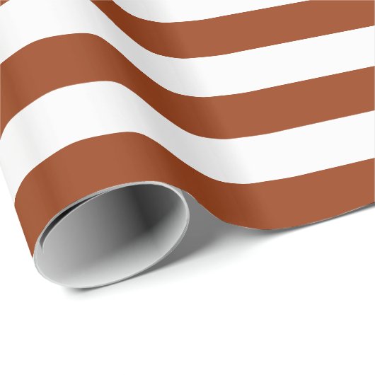 ブラウンはカスタムな色で縞で飾ります ラッピングペーパー (ロールコーナー)