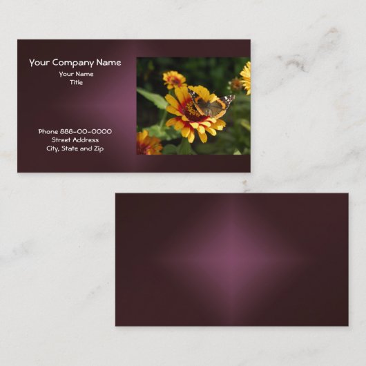 ブラウンはスーザンの野生の花の名刺を注目しました 名刺 (正面/裏面)