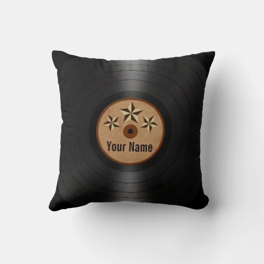 ブラウンはパーソナライズなレコードのアルバムを主演します クッション (裏面)