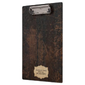 ブラウンはパーソナライズな革(のど)を引きずりました クリップボード (左)