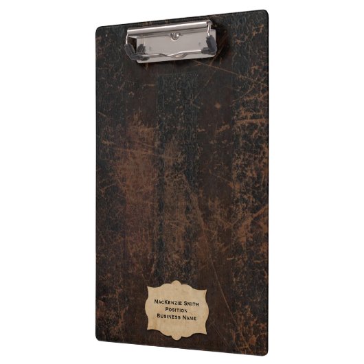 ブラウンはパーソナライズな革(のど)を引きずりました クリップボード (左)