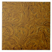 ブラウンはレザールックのタイルに用具を使いました タイル (正面)