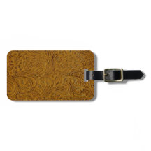 ブラウンはレザールックの荷物のラベルに用具を使いました