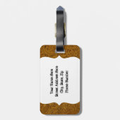 ブラウンはレザールックの荷物のラベルに用具を使いました ラゲッジタグ (裏面縦)