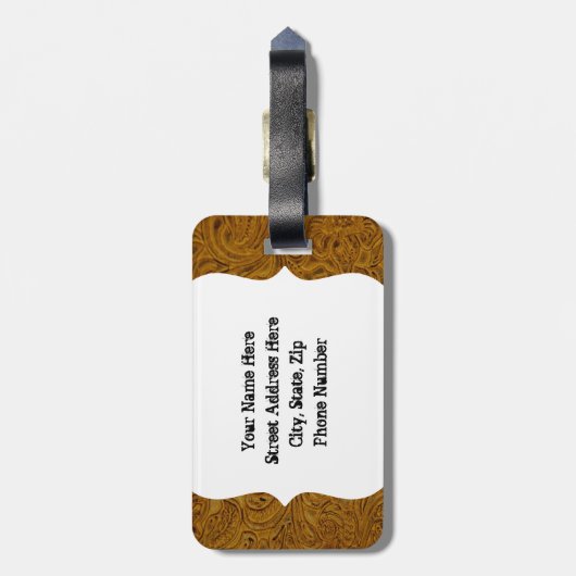 ブラウンはレザールックの荷物のラベルに用具を使いました ラゲッジタグ (裏面縦)