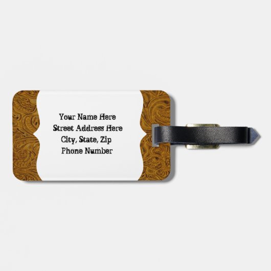 ブラウンはレザールックの荷物のラベルに用具を使いました ラゲッジタグ (裏面横)